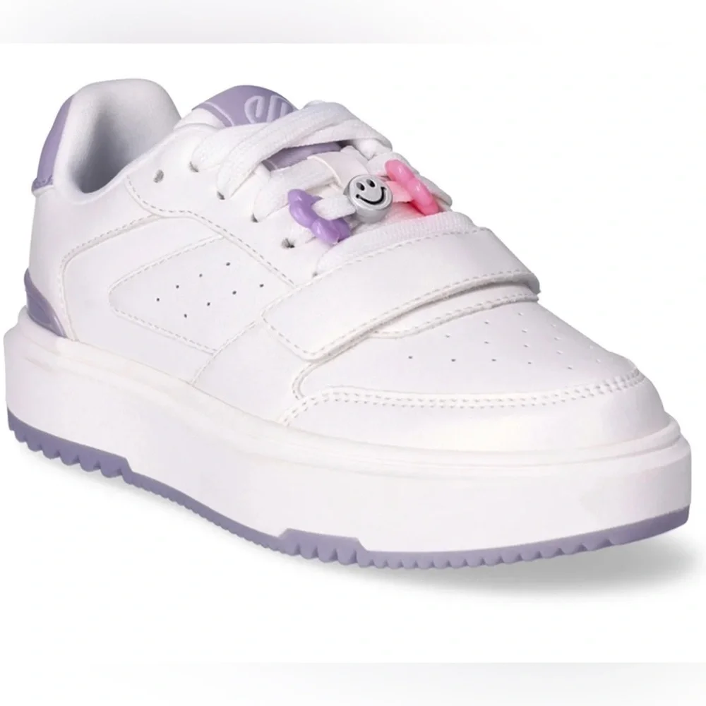 Justice Little Girl & Big Girl Beaded Low Court Sneaker size 4
